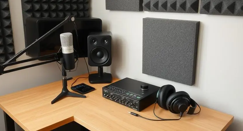 Home recording studio equipment setup