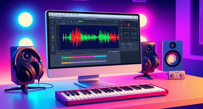Music production setup with DAW showing sidechain compression routing