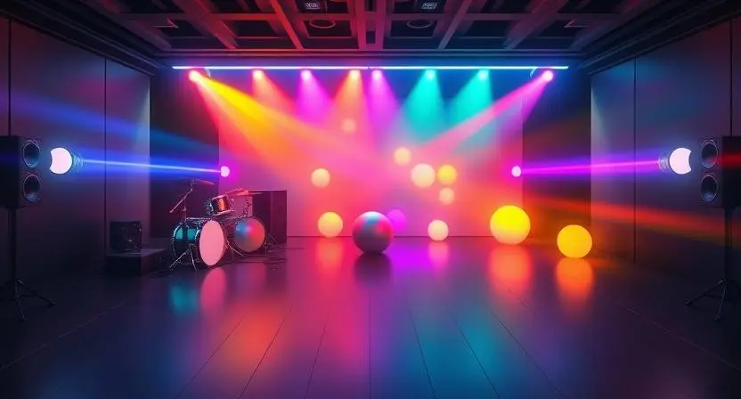 3D visualization of stereo field with panned instruments